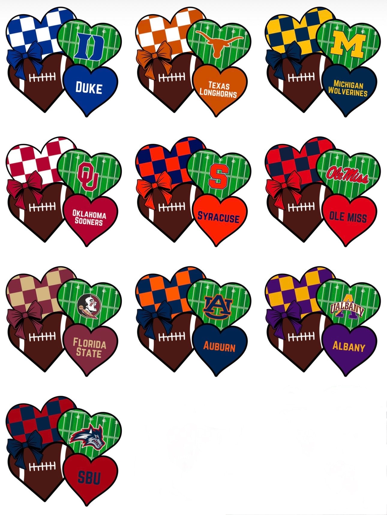 College Football Heart | Sports Apparel | LI Spirit & Sports Apparel