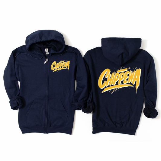 Chippewa Drip Zip-Up Hoodie | Chippewa Spiritwear Fundraiser | LI Spirit & Sports Apparel