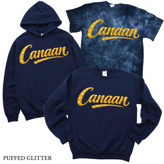 Glitter Puffed Canaan - Navy | Canaan Spiritwear Fundraiser | LI Spirit & Sports Apparel