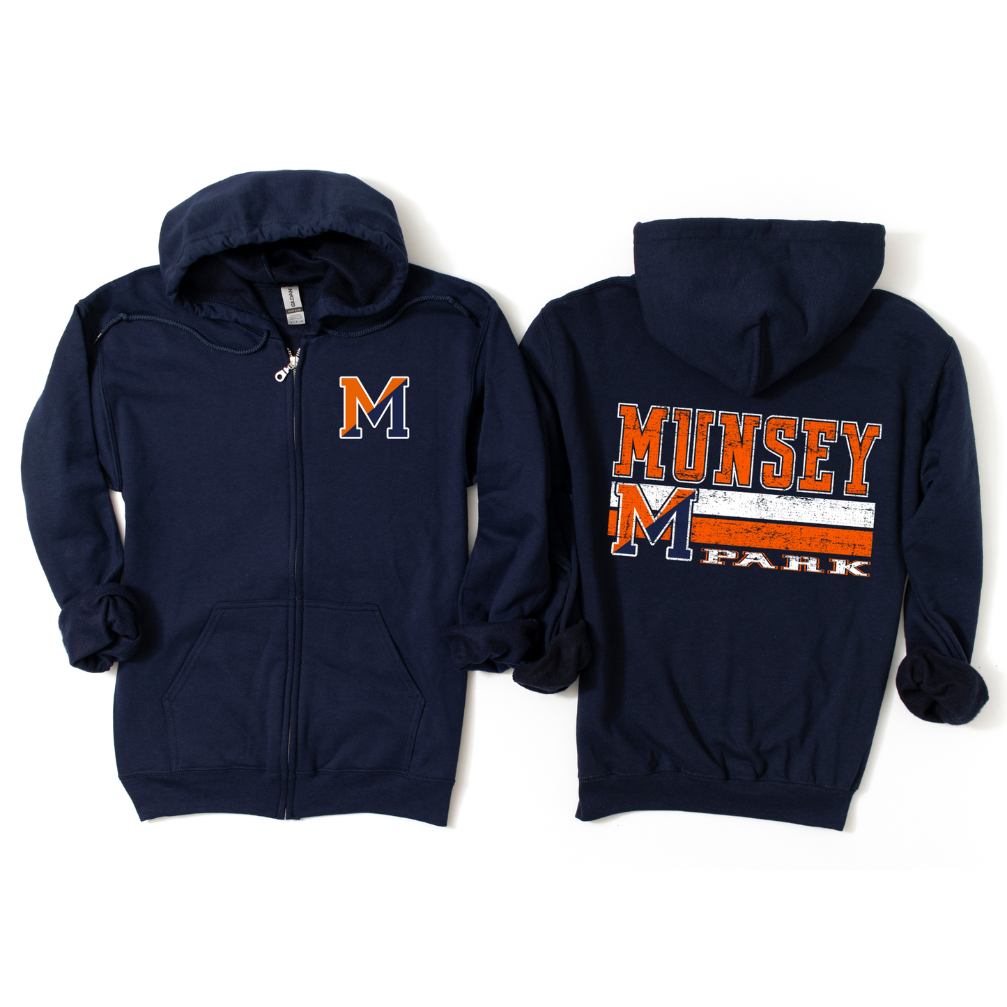 Vintage Munsey Park Zip-Up Hoodie - Navy | Munsey Park Spiritwear Fundraiser | LI Spirit & Sports Apparel