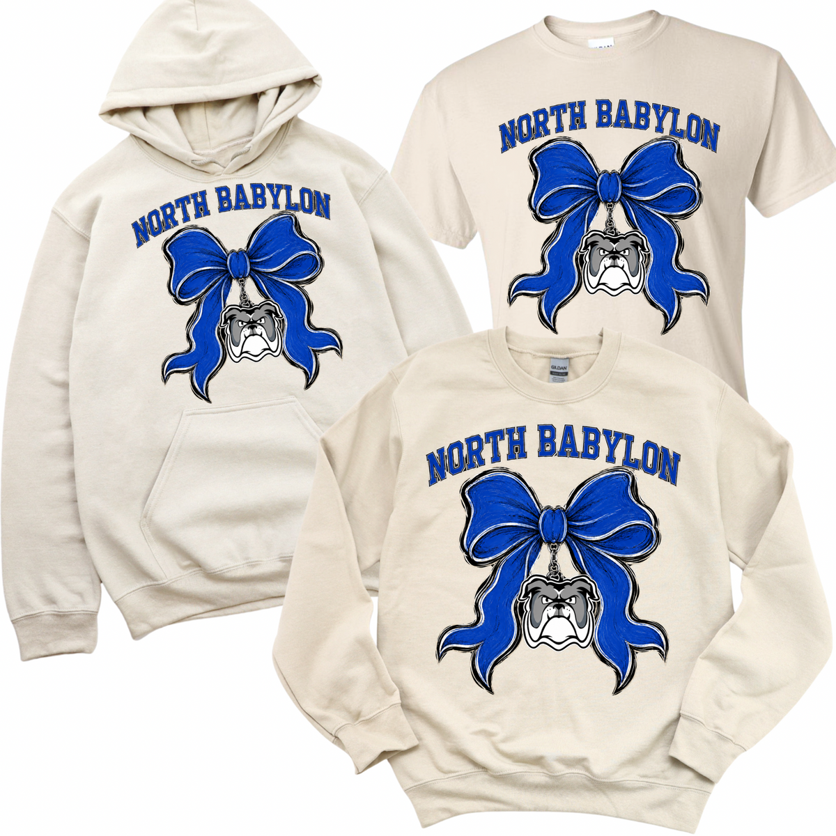 North Babylon Bow Charm - Sand | Woods Road Elementary Spiritwear Fundraiser | LI Spirit & Sports Apparel