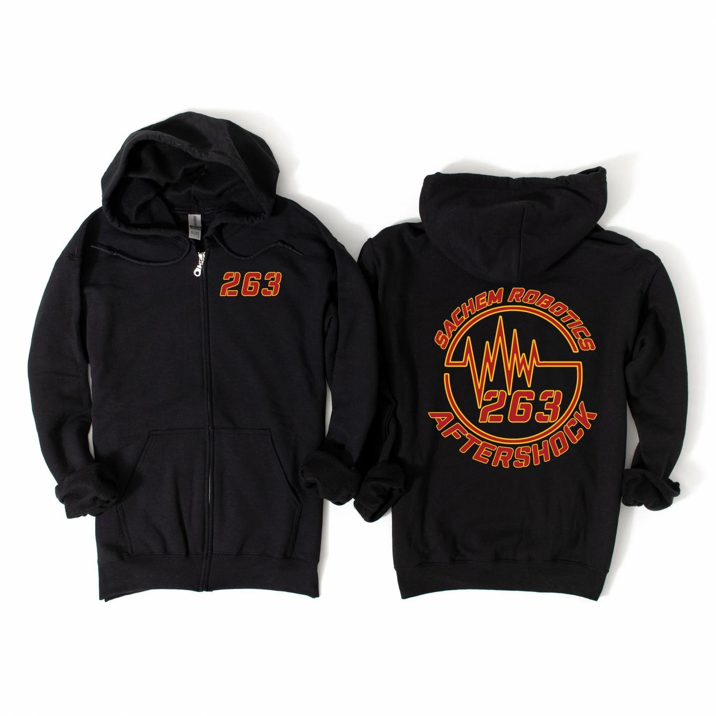 Sachem Robotics Aftershock Zip-Up Hoodie - Black | Sachem Robotics Aftershock Apparel | LI Spirit & Sports Apparel