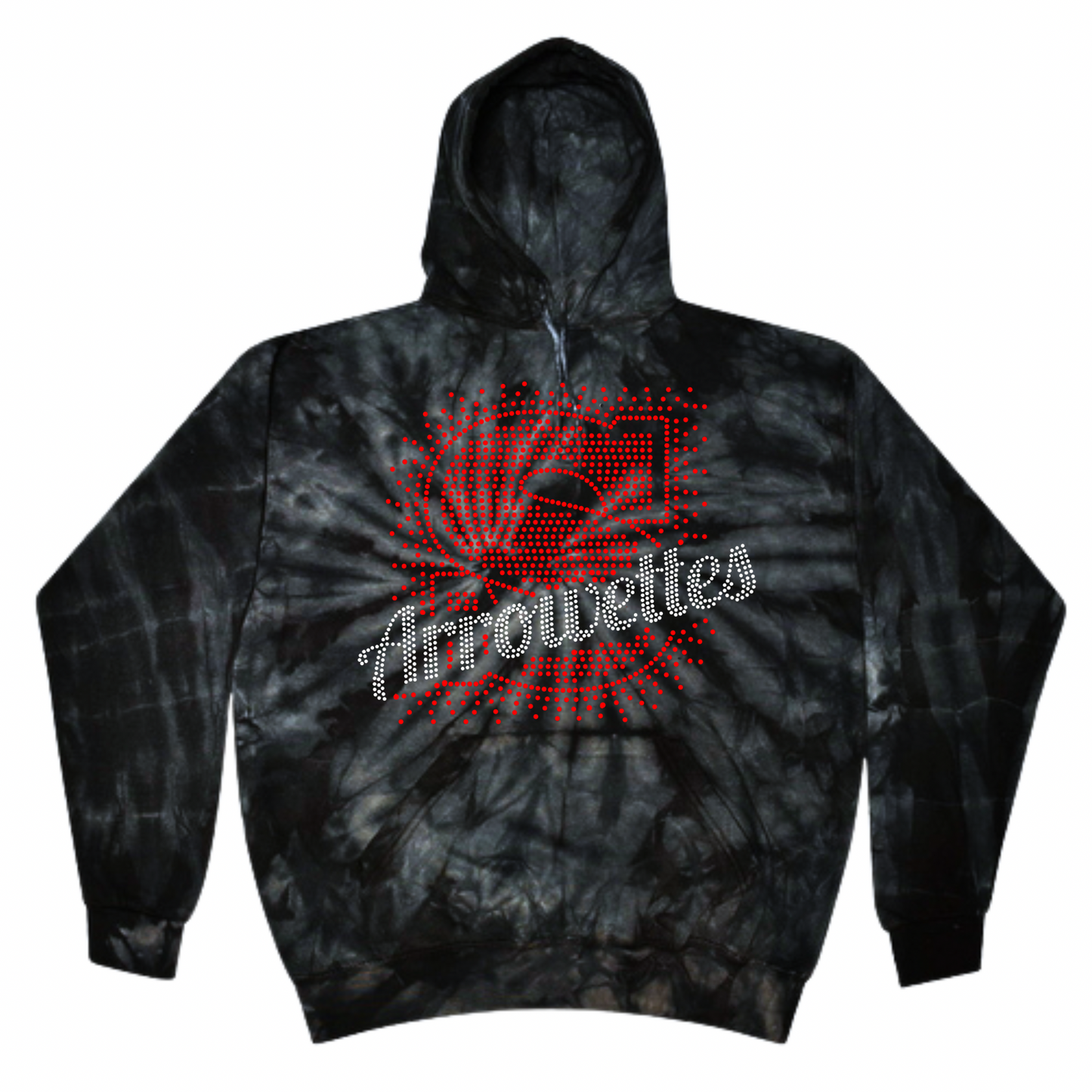 Rhinestone Sachem Arrowettes Tie Dye Hoodie | Sachem Apparel | LI Spirit & Sports Apparel