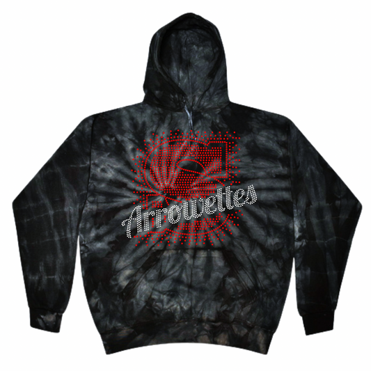 Rhinestone Sachem Arrowettes Tie Dye Hoodie | Sachem Apparel | LI Spirit & Sports Apparel