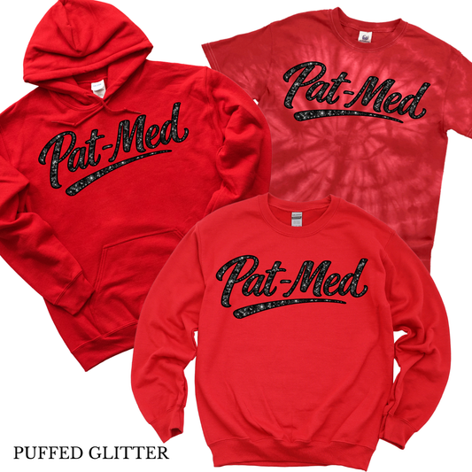 Glitter Puffed Pat-Med - Red | Canaan Spiritwear Fundraiser | LI Spirit & Sports Apparel