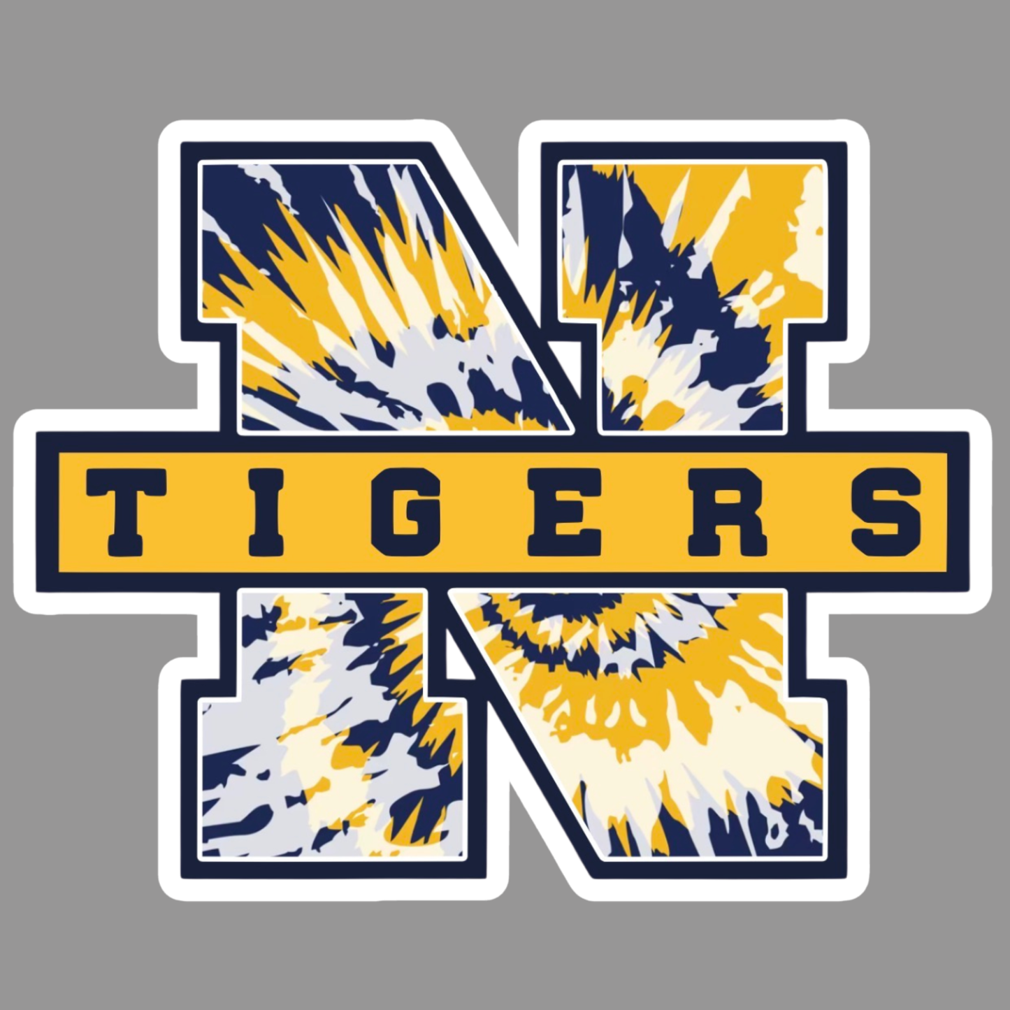 Northport Tigers Tie Dye Car Magnet | Pulaski Road Spiritwear Fundraiser | LI Spirit & Sports Apparel
