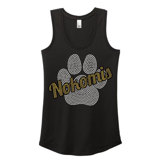 Rhinestone Nokomis Paw Print Girls/Womems Tank Top | Nokomis Spiritwear Fundraiser | LI Spirit & Sports Apparel