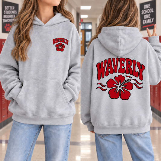 Waverly Coastal Red Hibiscus - Athletic Gray | Waverly Spiritwear | LI Spirit & Sports Apparel