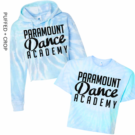 Puffed Paramount Dance Academy Cropped Tie Dye [Adult Sizes Only] | Paramount Dance Academy | LI Spirit & Sports Apparel