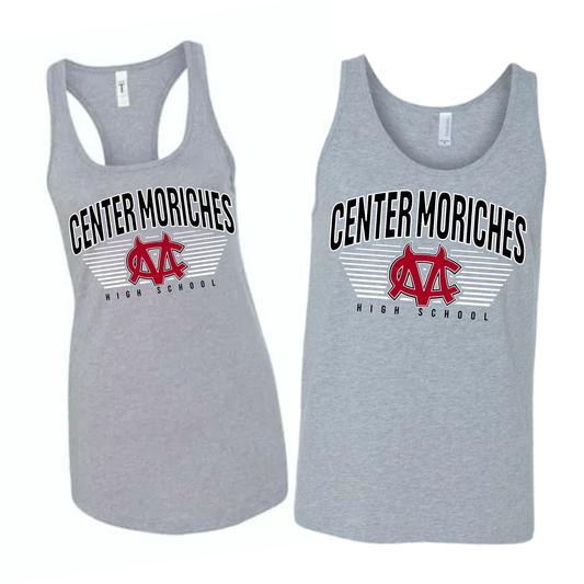 Center Moriches Horizon Tank Top - Athletic Gray | Center Moriches HS Spiritwear Fundraiser | LI Spirit & Sports Apparel