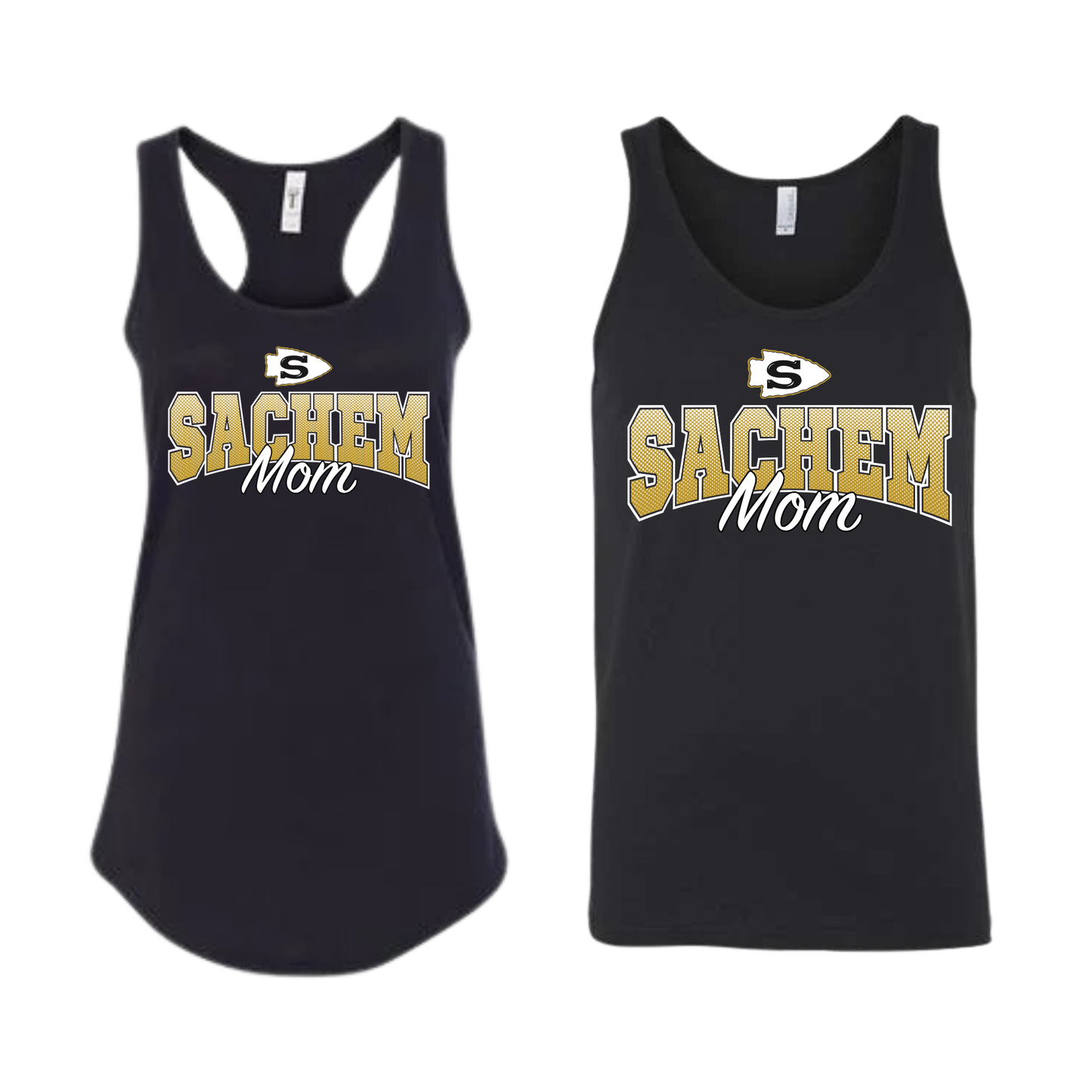 Sachem Mom Tank Top - Black | Nokomis Spiritwear Fundraiser | LI Spirit & Sports Apparel