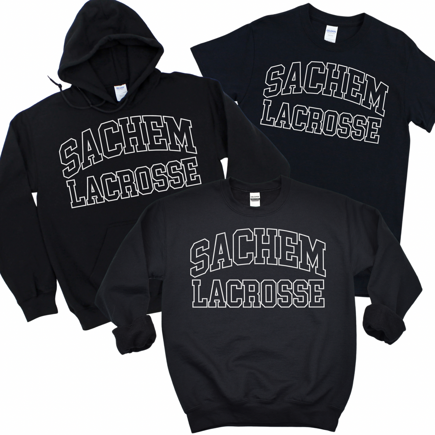Sachem Lacrosse Outline - Black | Sachem Sports Apparel | LI Spirit & Sports Apparel