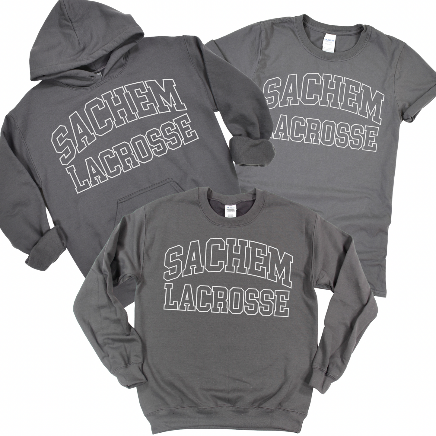 Sachem Lacrosse Outline - Charcoal | Sachem Sports Apparel | LI Spirit & Sports Apparel