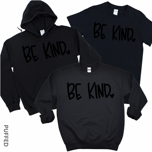 Puffed Be Kind - Black on Black | Kindness Club Fundraiser | LI Spirit & Sports Apparel