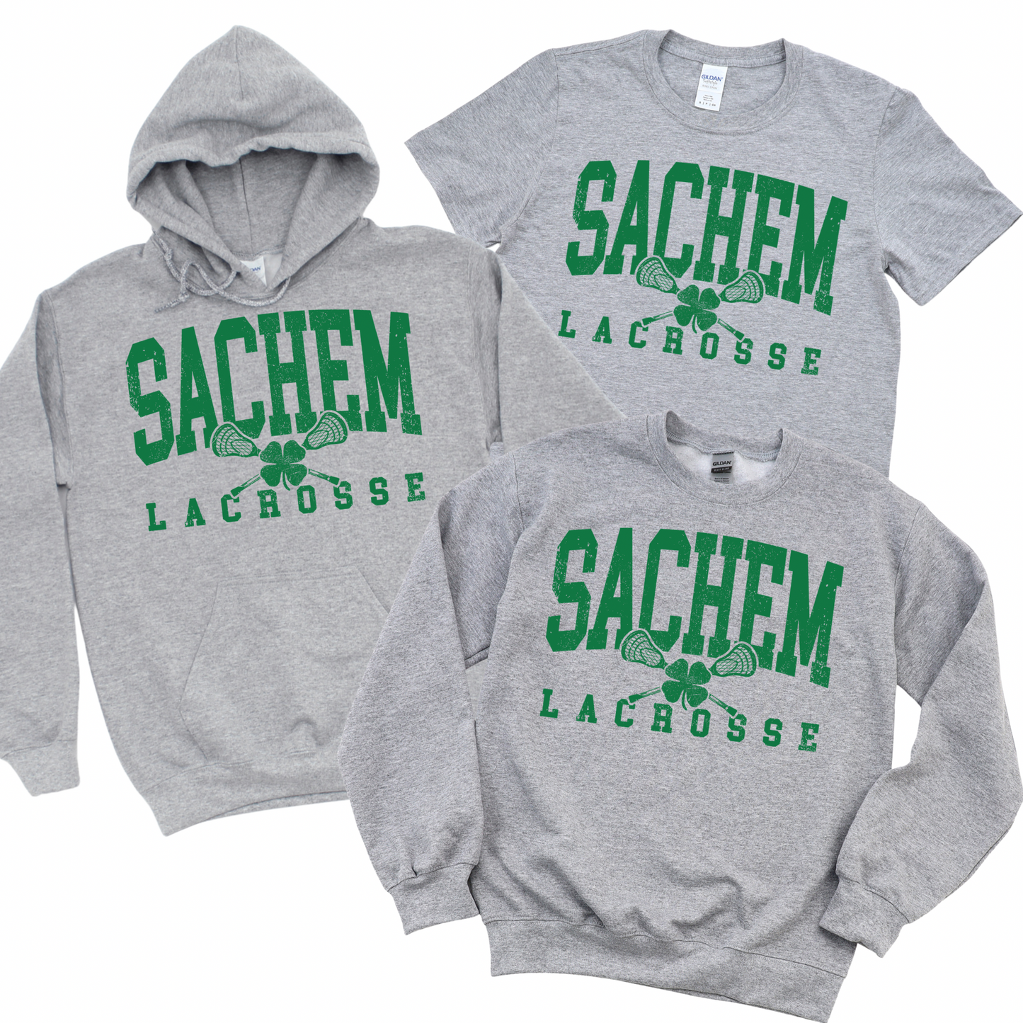 Sachem Lacrosse Shamrock - Athletic Gray | Sachem Sports Apparel | LI Spirit & Sports Apparel