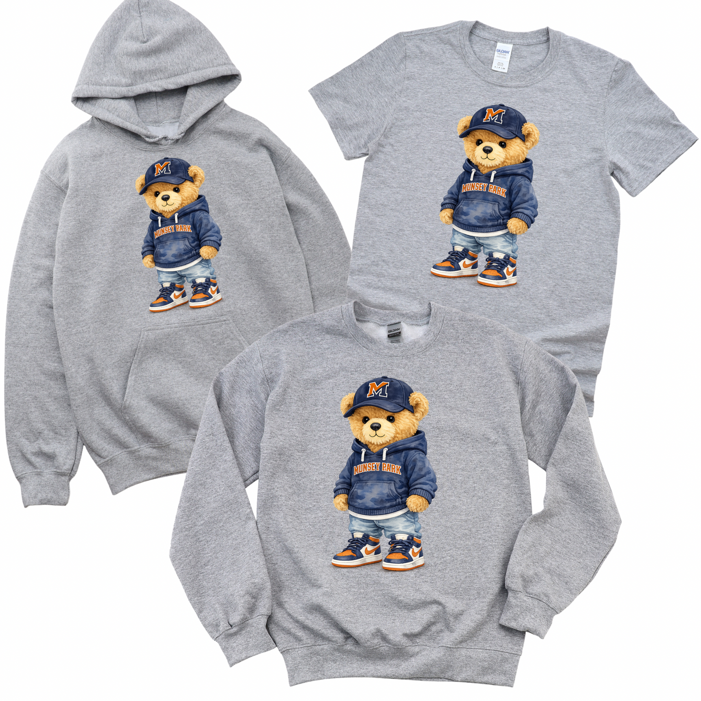 Varsity Bear: Munsey Park Edition - Athletic Gray | Munsey Park Spiritwear Fundraiser | LI Spirit & Sports Apparel