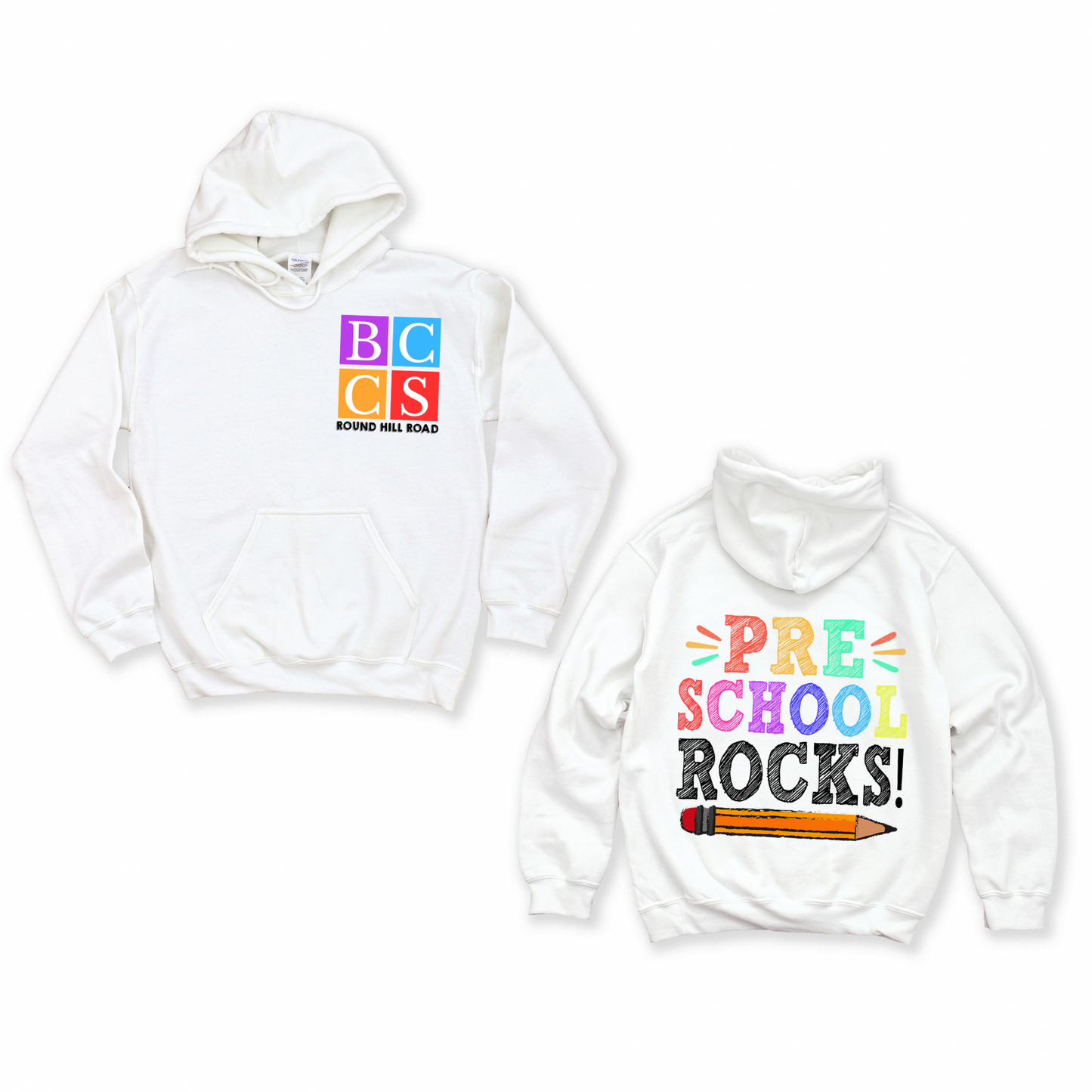 BCCS Round Hill Preschool Rocks - White | BCCS Round Hill Road Spiritwear Fundraiser | LI Spirit & Sports Apparel