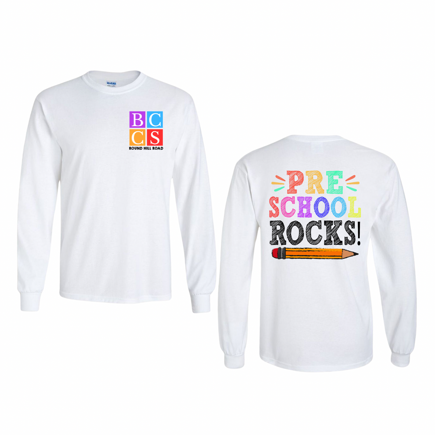 BCCS Round Hill Preschool Rocks - White | BCCS Round Hill Road Spiritwear Fundraiser | LI Spirit & Sports Apparel