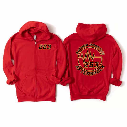 Sachem Robotics Aftershock Zip-Up Hoodie - Red | Sachem Robotics Aftershock Apparel | LI Spirit & Sports Apparel