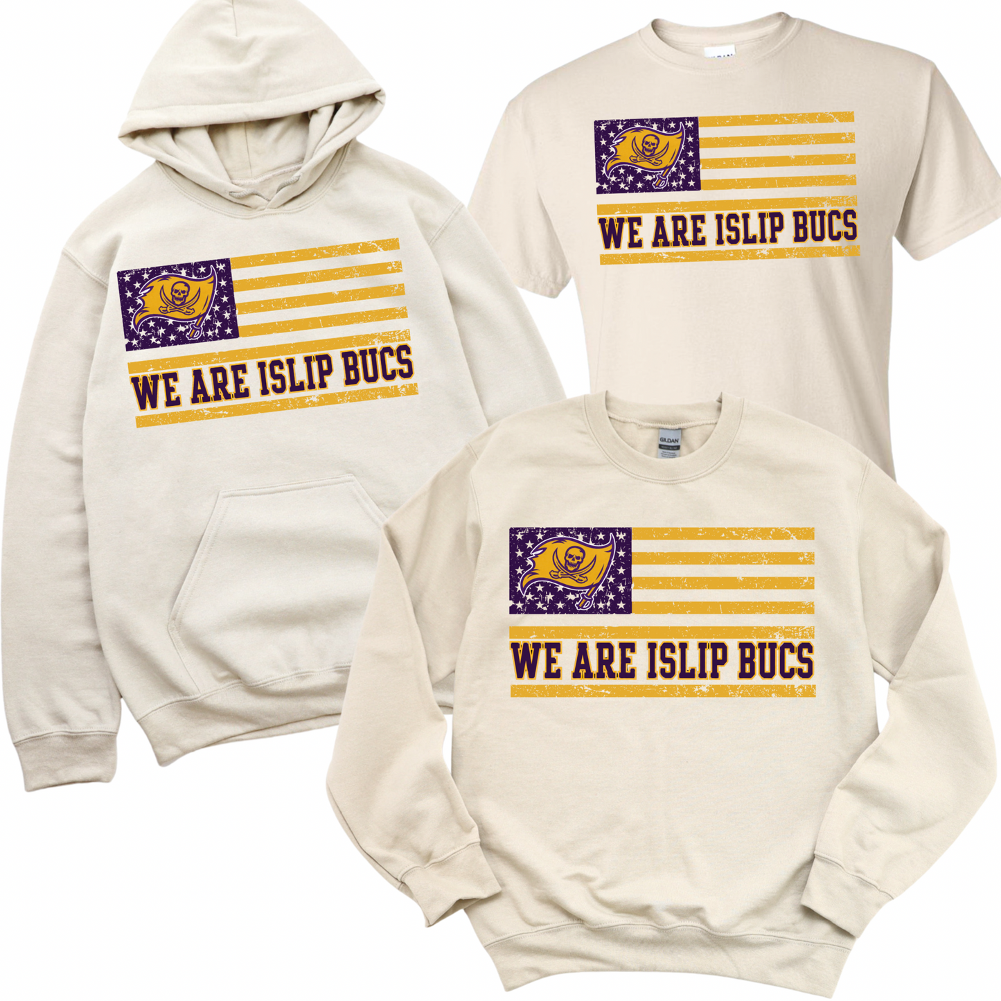 Islip Bucs Flag - Sand | Sherwood Elementary Spiritwear Fundraiser | LI Spirit & Sports Apparel