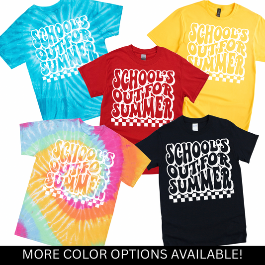 Checkered School’s Out for Summer T-Shirt | LI Spirit & Sports Apparel