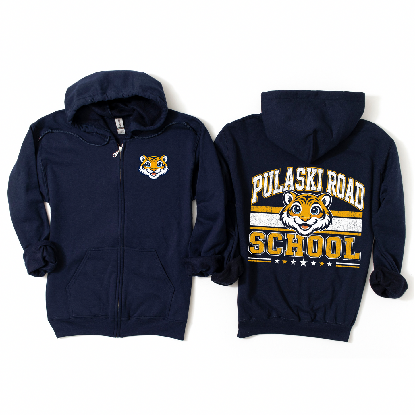 Pulaski Road School Zip-Up Hoodie - Navy | Pulaski Road Spiritwear Fundraiser | LI Spirit & Sports Apparel