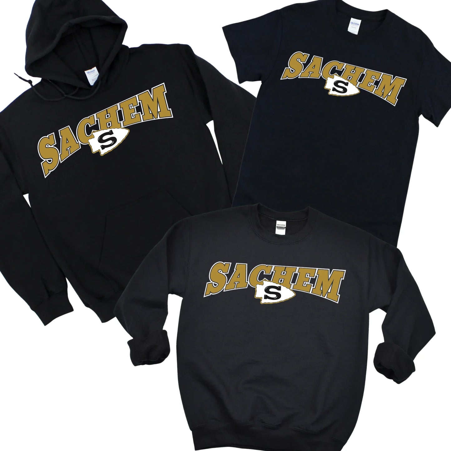Sachem Classic Arch - Black | Nokomis Elementary Spiritwear Fundraiser | LI Spirit & Sports Apparel