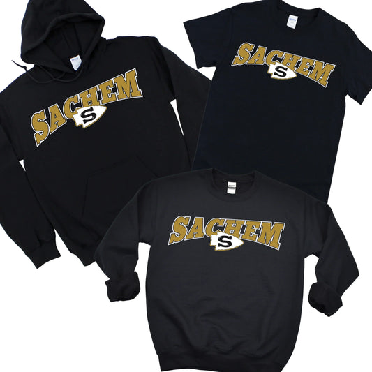 Sachem Classic Arch - Black | Nokomis Elementary Spiritwear Fundraiser | LI Spirit & Sports Apparel