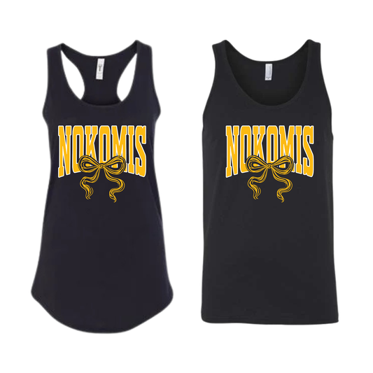 Nokomis Bow Tank Top - Black | Nokomis Spiritwear Fundraiser | LI Spirit & Sports Apparel