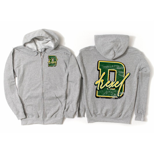Drexel Heritage Zip-Up Hoodie - Athletic Gray | Drexel Avenue Apparel | LI Spirit & Sports Apparel