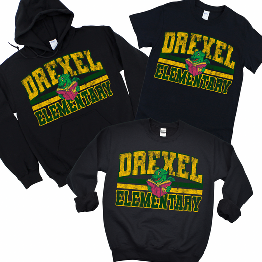 Distressed Drexel Elementary - Black | Drexel Avenue Apparel | LI Spirit & Sports Apparel