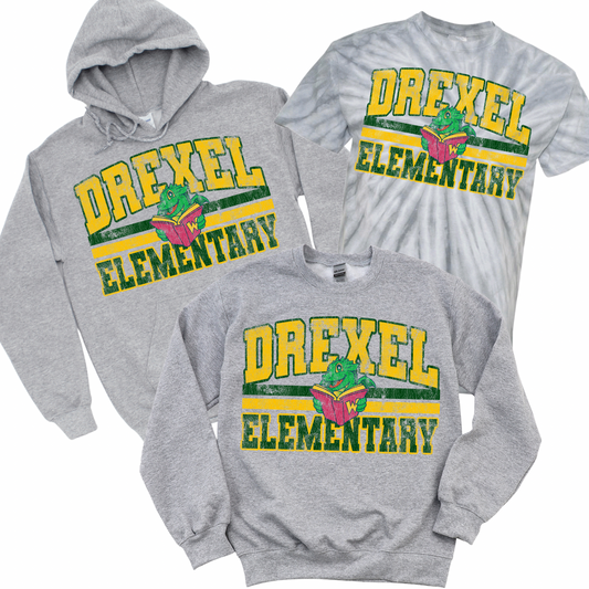 Distressed Drexel Elementary - Athletic Gray | Drexel Avenue Apparel | LI Spirit & Sports Apparel