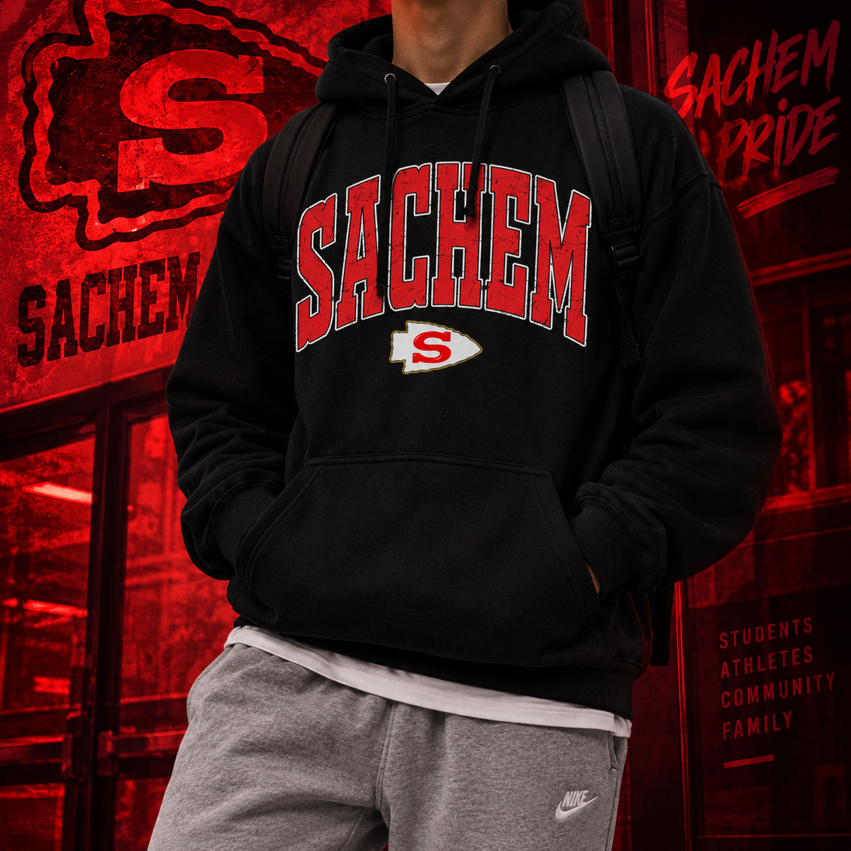 Varsity Sachem (Red) - Black | Sachem Apparel | LI Spirit & Sports Apparel