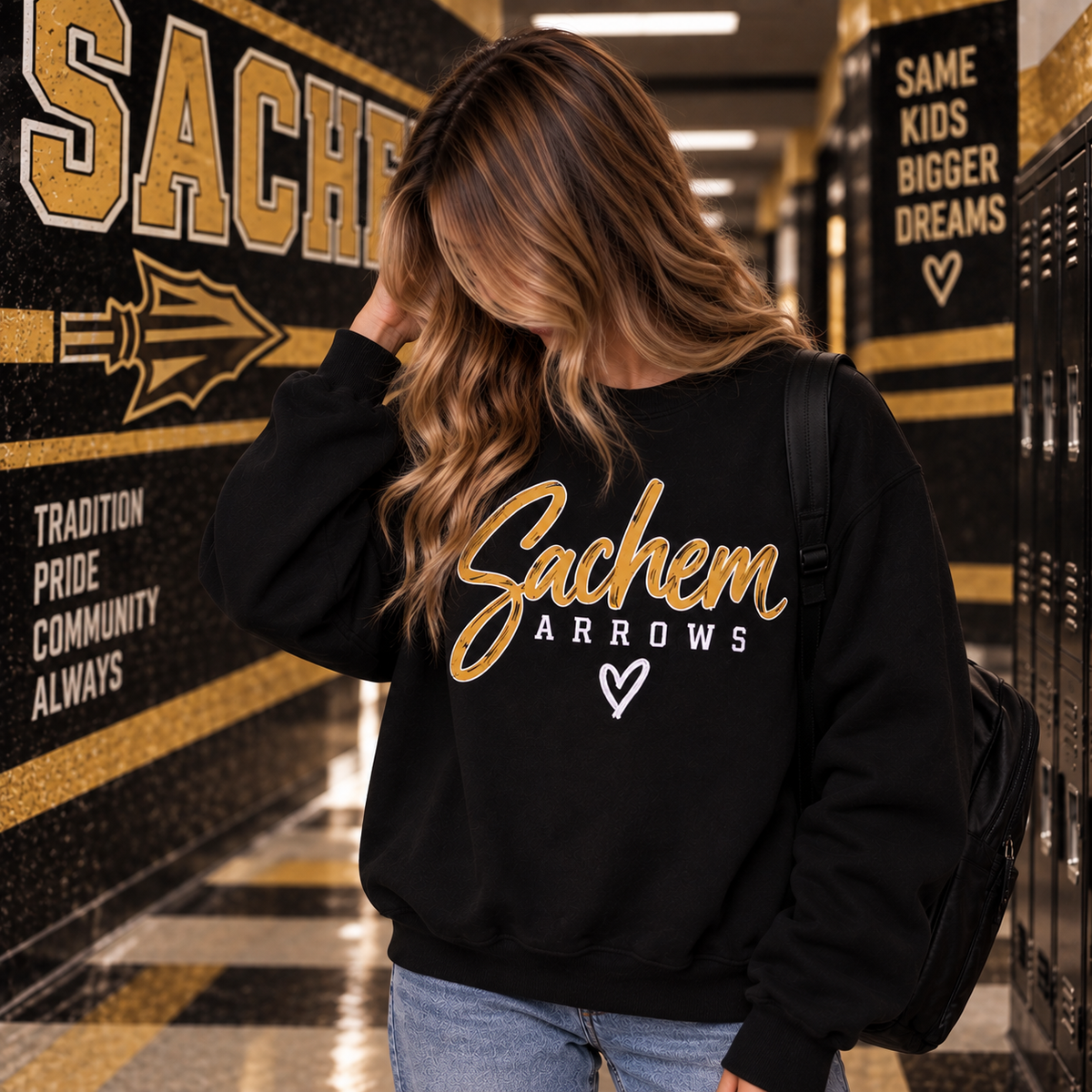 Sachem Signature Script (Gold) - Black | Sachem Apparel | LI Spirit & Sports Apparel