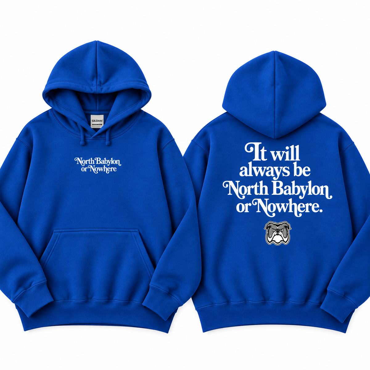 North Babylon or Nowhere  - Royal Blue | Woods Road Elementary Spiritwear Fundraiser | LI Spirit & Sports Apparel