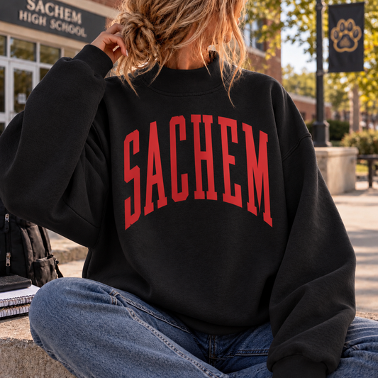 Sachem Mock Neck - Black | Waverly Spiritwear | LI Spirit & Sports Apparel